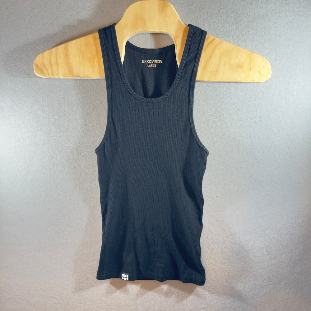 511 | Ecko Unltd Ekkovision Black Ribbed Racerback Athletic Fit Tank Top Large